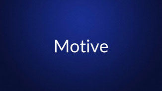 White text reading “Motive” is centered on a plain dark blue background.