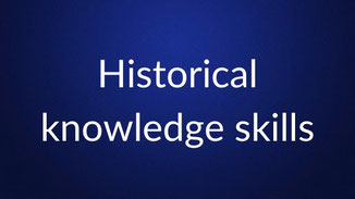 White text reading “Assessment skills” is centered on a plain dark blue background.