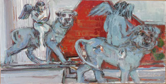Beide Genien Engel 45 x 70 Öl Lw 2021
