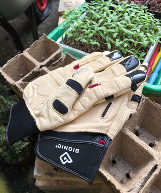 Endlich gibt es den schönen Bionic-Lederhandschuh auch ohne Stulpen. Sieht ein wenig futuristisch aus - ist aber funktional der beste Lederhandschuh für die Gartenarbeit. www.the-golden-rabbit.de