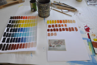Farben mischen lernen; Acrylfarben mischen lernen; Malschule Ammersee