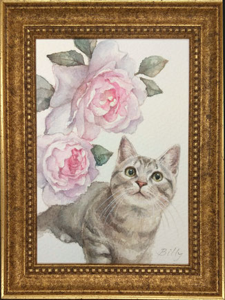 ※販売済 Billy「マーサ(「秘密の花園」より)」 ¥12,000 水彩、水彩紙 150㎜×111㎜(内寸80㎜×110㎜)