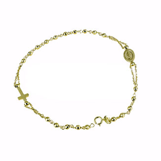 Bracciale Rosario in oro giallo con Madonna Miracolosa