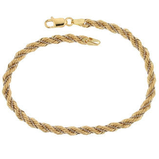 Bracciali donna in oro giallo e bianco 18 kt maglia a fune 