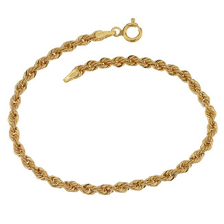 Bracciale donna in oro giallo 18 kt maglia a fune laser