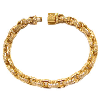 Bracciale catena forzatina in oro giallo brillantato BG2712G
