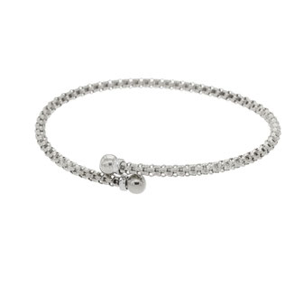 bracciale rigido oro 18kt bianco contrariè linea extensa con sfere br00147b