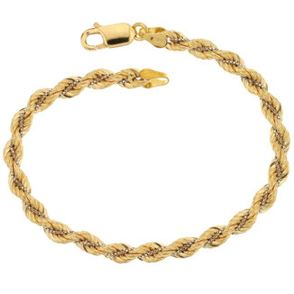 Bracciali donna in oro giallo e bianco 18 kt maglia a fune 