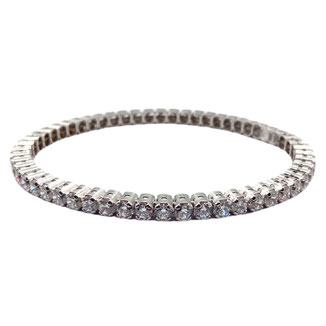 Bracciale Tennis in oro bianco elastico - Istanti di Gioia