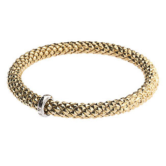 Flongo Bracciale elastico da donna: oro argento regolabile Chunky