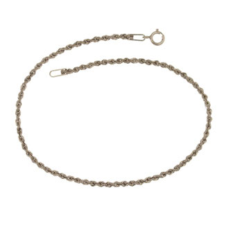 Bracciale donna in oro bianco classico 18 kt maglia a fune