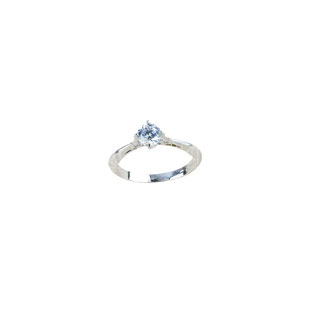 Anello Solitario da donna in oro bianco 18 kt con Zircone prezzi outlet sconti offerte