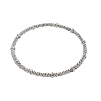 Bracciale rigido morbido in oro bianco con grani Gr. 5.30 18kt Stella Milano  BR3127B