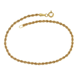Bracciale donna in oro giallo 18 kt maglia a fune laser