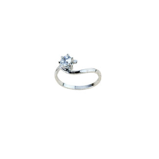 Anello Solitario da donna in oro bianco 18 kt con Zircone prezzi outlet sconti e offerte