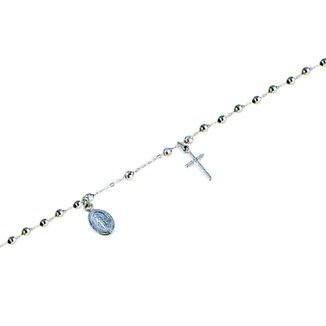 Bracciali Rosario in oro bianco con Madonna Miracolosa prezzi