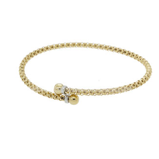 bracciale rigido in oro 18kt contrariè linea extensa con sfere