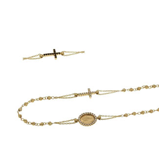 Girocollo Rosario in oro giallo 18kt con pietre 