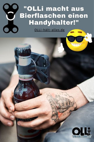 OLLi macht aus Bierflaschen Handyhalter