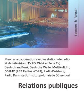Sponsors et supporters du 28th Rock & ChansonFestival "Köln-Breslau-Paris" 2021 à Cologne Porz, organisé par Polonica e.V. 