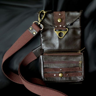 Handybag STEAM aus braunem Pferdeleder