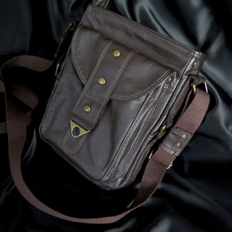 Herrentasche aus braunem Pferdeleder