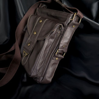Herrentasche aus braunem Pferdeleder