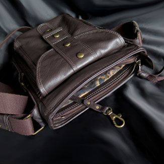 Herrentasche aus braunem Pferdeleder