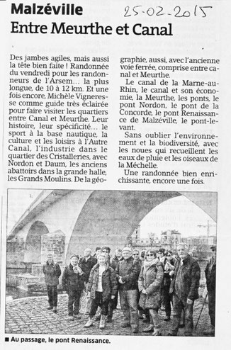 Article ER du 25/02/2015. Rando du vendredi 20 février avec Michèle V.
