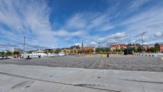 Panorma von Luleå vom Hafen aus gesehen.