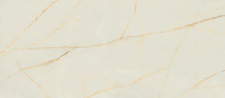 Laminam Cristallo Gold, évoquant la richesse et la luminosité du marbre blanc. Ses veines dorées subtiles créent un effet luxueux et intemporel.