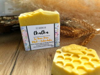 savon doux doux miel calendula chacha savon artisanal solide visage corps savoir-faire produits cosmetiques peau grasse seche atopique eczema