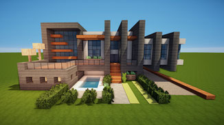 minecraft modern house with pool download 