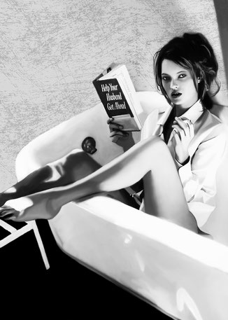 ilustración digital,Kate Moss,blanco y negro,vintage,DECAPÉ arte digital