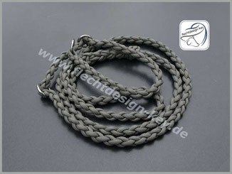 Retrieverleine mit Edelstahlringen aus Paracord geflochten