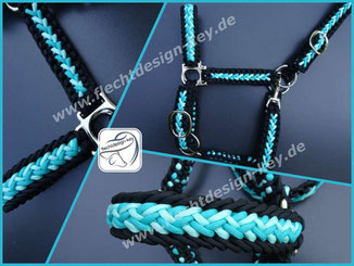 Geflochtenes Halfter, individuelles Paracord Halfter komplett geflochten