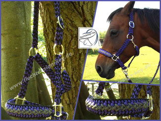 Flechthalfter, Halfter geflochten aus Paracord, Paracordhalfter, Pferdehalfter