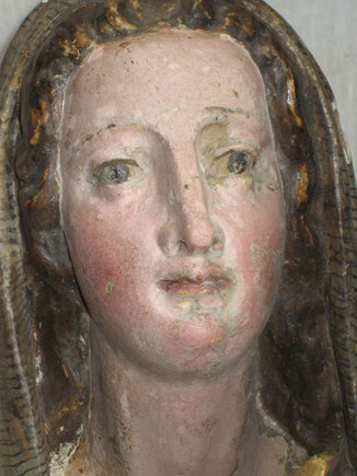 dégagement de repeints, sculpture polychrome