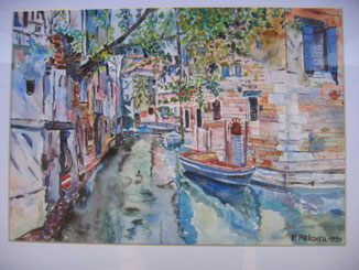 Wasser-Einbahn in Venedig 1999