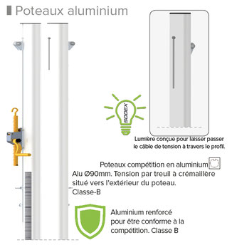 poteaux volley aluminium