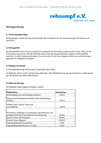 Beitragsordnung 1