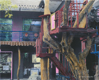 Vietnam - Nha Trang,  Innenhof des Kunstatelier Tranh Lua Xo , Foto Terry Kajuko