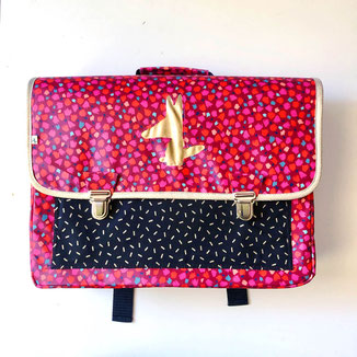 Cartable primaire noir doré rose