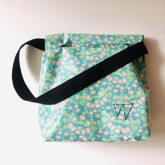 lunch bag vert fleuri