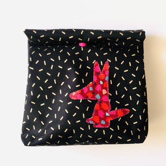 Lunch-bag noir doré rose