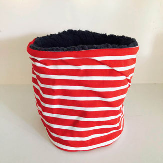 Snood femme marine rouge rayé