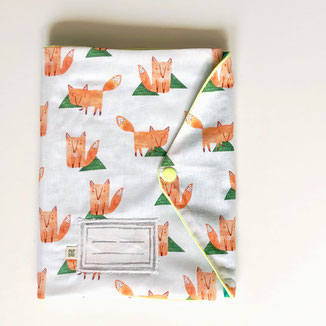 Housse pour carnet de santé blanc renard