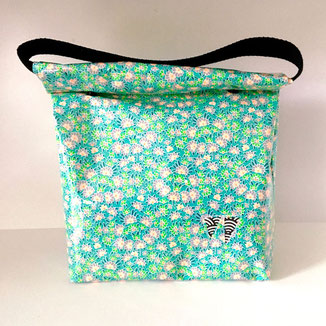 Lunch bag vert fleuri