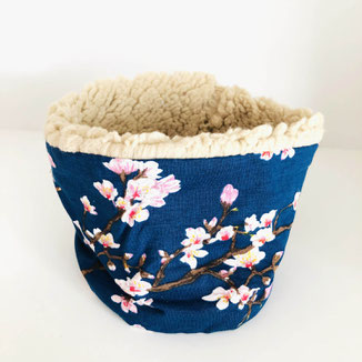 Snood bébé beige fleurs de cerisier