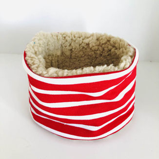Snood bébé beige rouge rayé